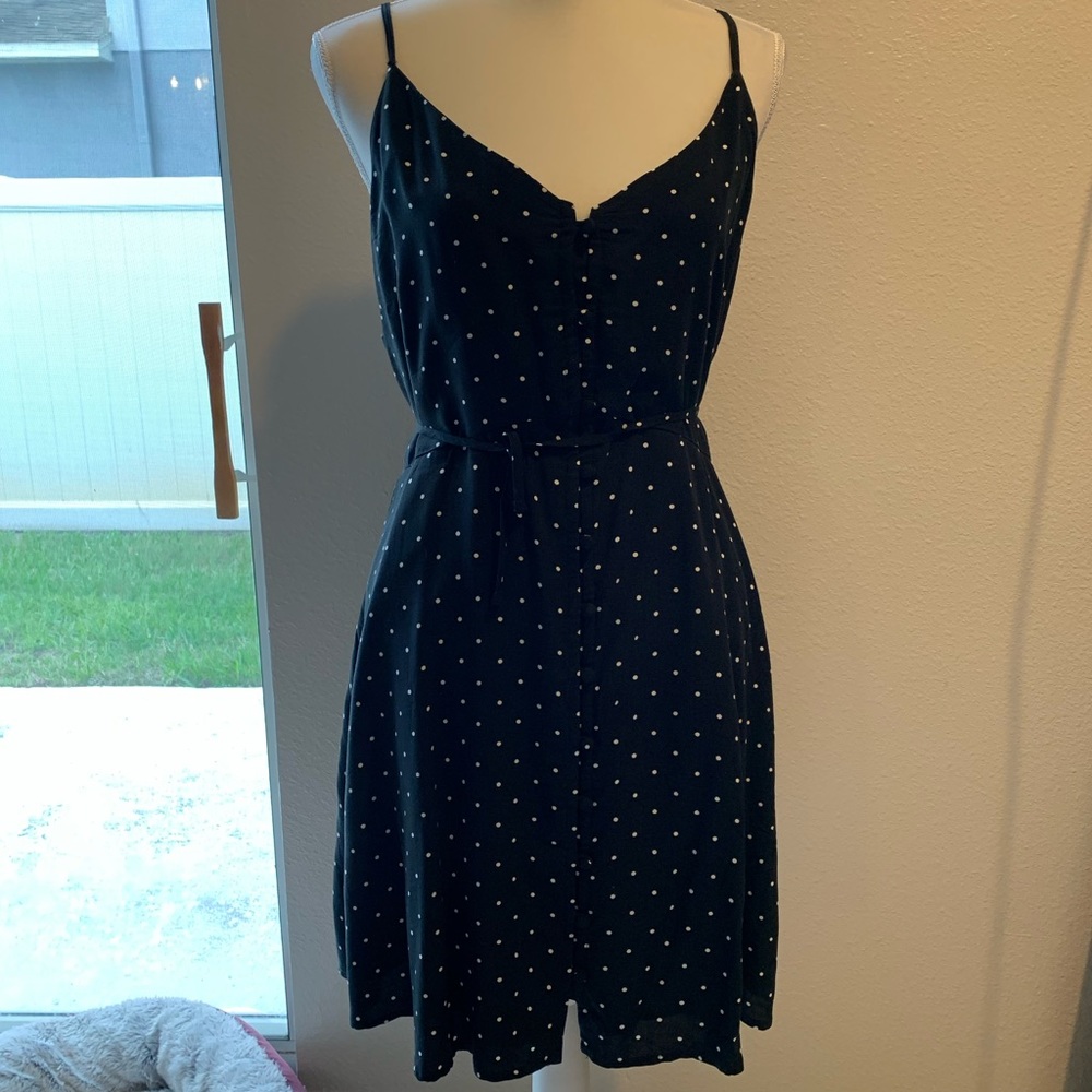 Polka dot black and white dress sz XL